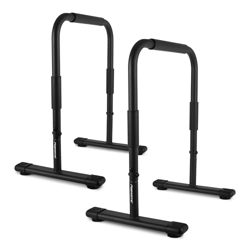 MSPORTS Dip Barren Fitness Parallettes Premium (Paar) 80x65 cm | Push Up Stand Bar I Dip Station I Fitness Rack von MSPORTS