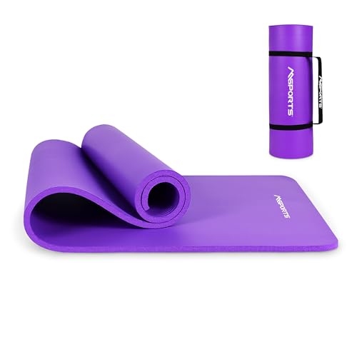 MSPORTS Gymnastikmatte Premium inkl. Tragegurt + Übungsposter + Workout App I Hautfreundliche Fitnessmatte 190 x 100 x 1,5 cm - Violett - Phthalatfreie Yogamatte von MSPORTS