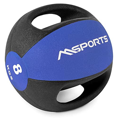 MSPORTS Medizinball Premium mit Griffe 1 – 10 kg – Professionelle Studio-Qualität Gymnastikbälle (8 kg - Königsblau) von MSPORTS