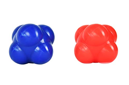 Reaktionsball zum Trainieren der Reaktionsschnelligkeit - Durchmesser 10 cm - Fitnessball (Set - Rot + Blau) von MSPORTS