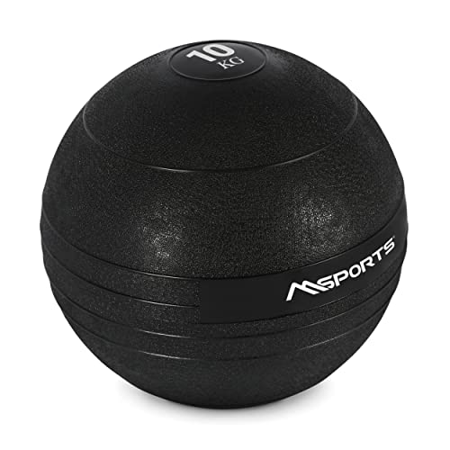 MSPORTS Slam Ball Premium Gewichtsball 3-20 kg Wall-Ball Medizinball (10 kg - Schwarz) von MSPORTS
