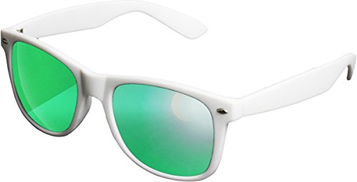MSTRDS Likoma Mirror Unisex Sonnenbrille Für Damen und Herren mit verspiegelten Gläsern, white/green von MSTRDS