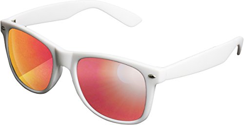 MSTRDS Likoma Mirror Unisex Sonnenbrille Für Damen und Herren mit verspiegelten Gläsern, white/red von MSTRDS