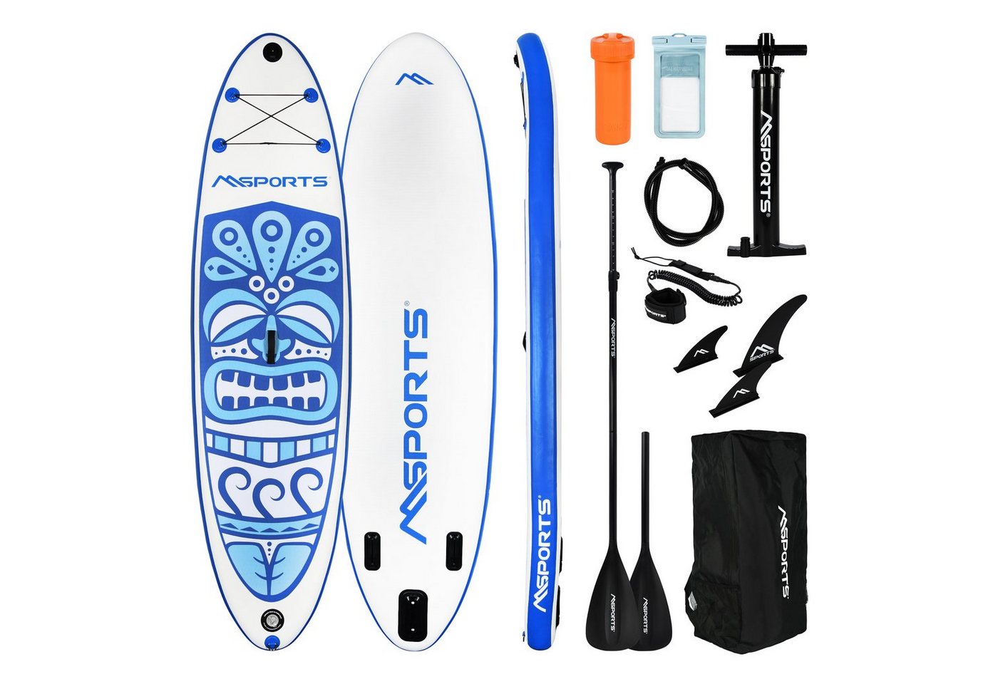 MSports® Inflatable SUP-Board Stand Up Paddle Board Aufblasbar Komplettes Paddleboard inkl. Zubehör von MSports®