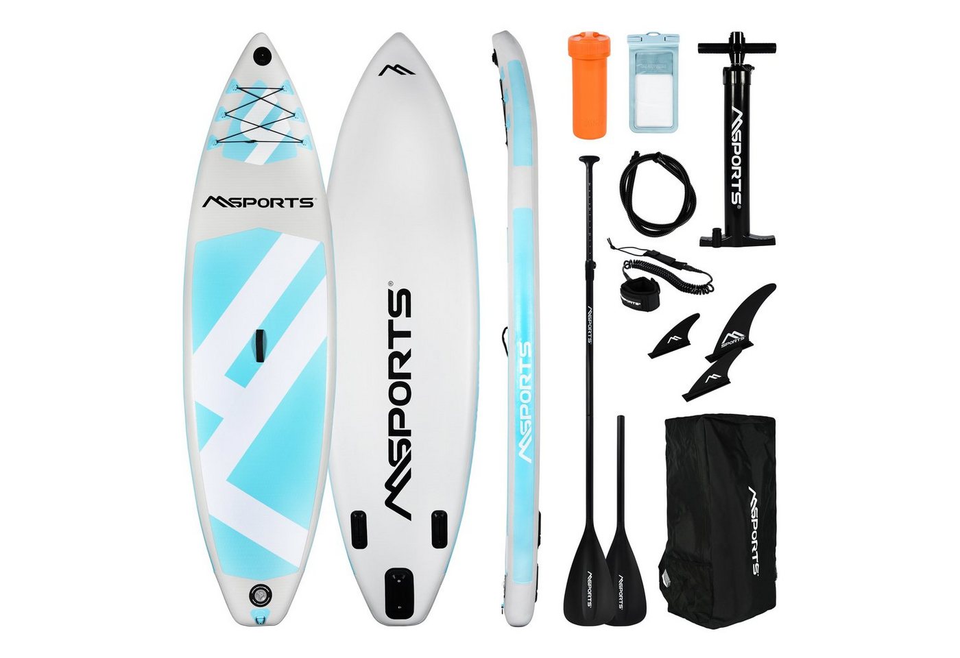 MSports® Inflatable SUP-Board Stand Up Paddle Board Aufblasbar Komplettes Paddleboard inkl. Zubehör von MSports®