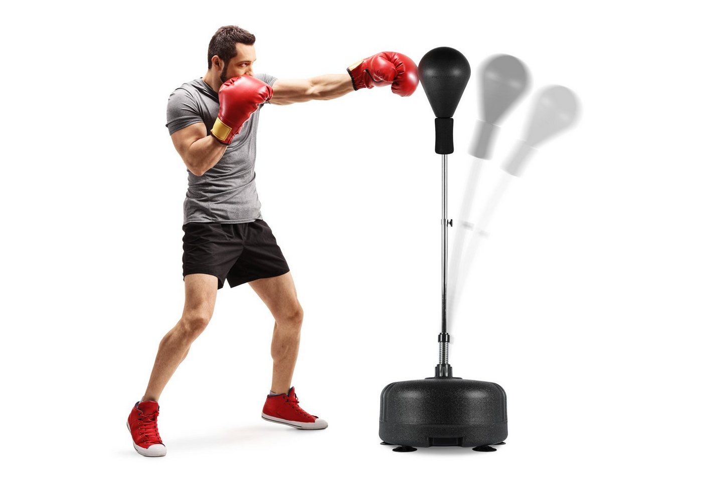 MSports® Punchingball Punchingball I Höhenverstellbarer Standbox-Trainer inkl. Boxbirne von MSports®