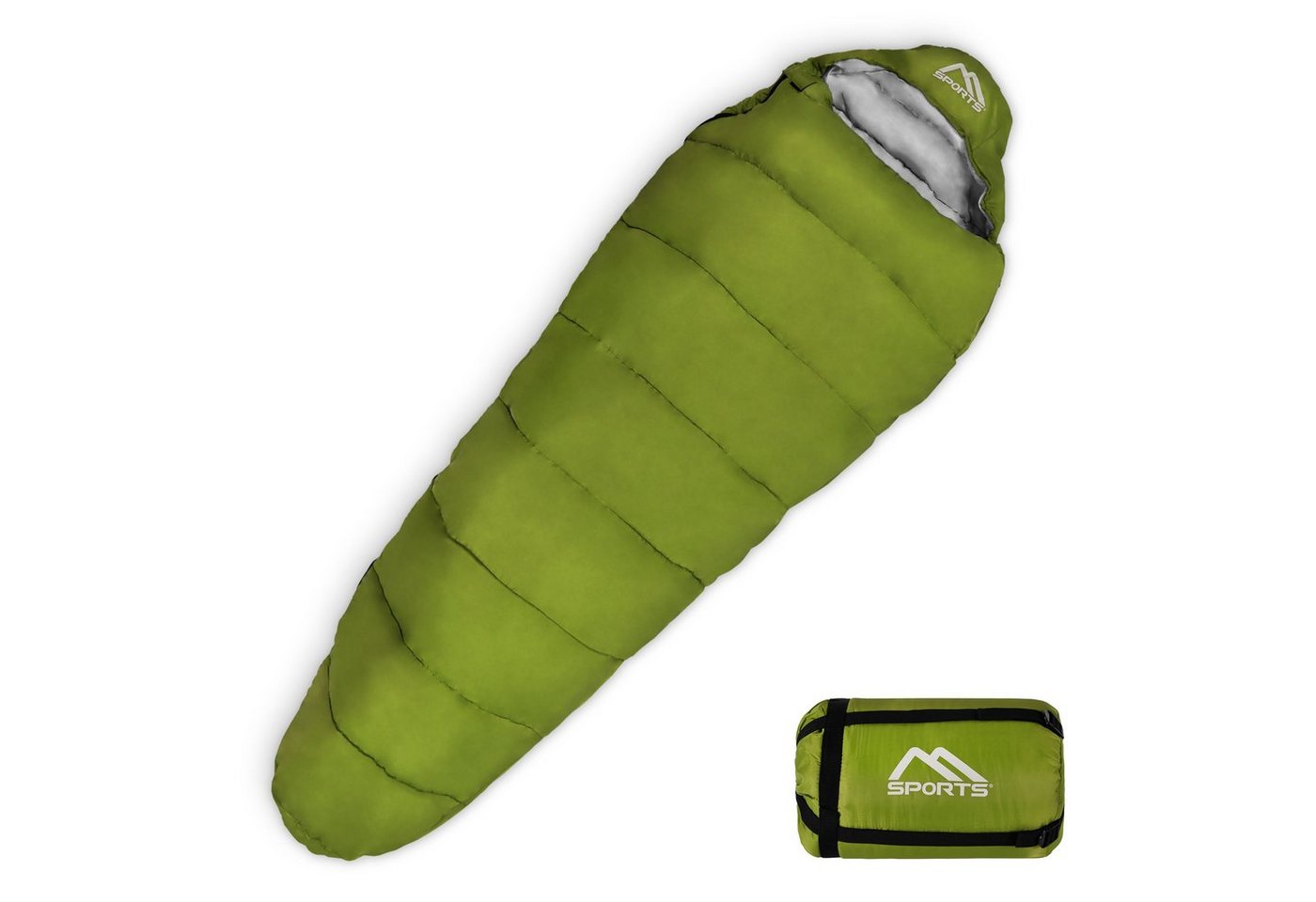 MSports® Schlafsack Schlafsack Outdoor inkl. Tragegurt - 200 GSM - Frühling/Sommer - Camping, Reise, Festival – Warm Mumienschlafsack von MSports®