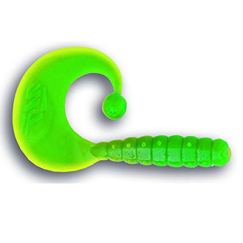 Quantum Magic Trout Curly B Bobbles - 10 Jigs, Länge:4.2cm, Farbe:Gelb/Grün von MT Magic Trout