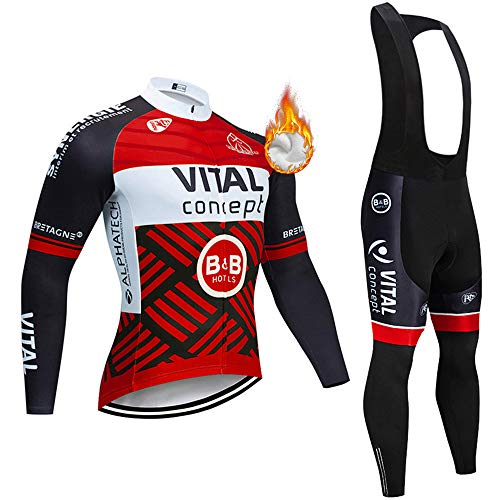 Fahrradbekleidung Set Langarmtrikot Hose Atmungsaktiv Männer Thermo Vlies Langarm Radfahren Jersey Set Mountain Biking Anzug Kleidung Kompression Hosen von MTBHW