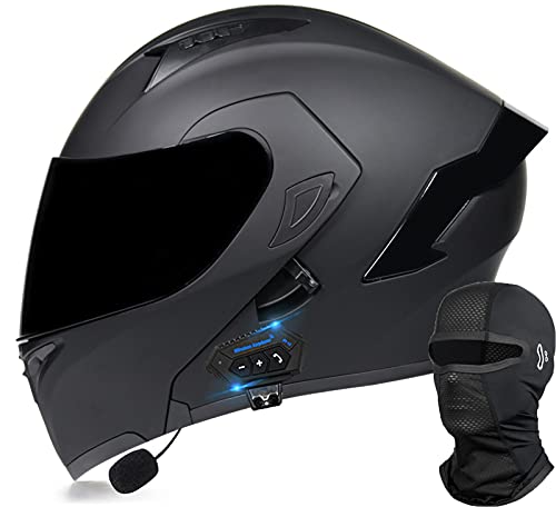 Motorradhelm Modulare Klapphelm Mit Bluetooth Integrierter Bluetooth ECE/DOT Genehmigt Motorrad Full Face Helm Rollerhelm Anti-Fog-Doppelspiegel Sturzhelm FüR Damen Herren K,L=(57-58CM) von MTTKTTBD