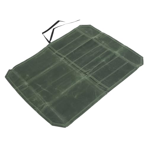 MUCKLILY Gewachste Canvas Messertasche mit Lederband Robuste Kochmesser Rolltasche für Camping und Küche Multifunktionaler Messer Organizer mit Mehreren Fächern Tragbare von MUCKLILY