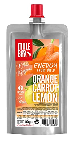 MULEBAR Unisex-Adult Pulpe Fruits Orange/Carotte/Citron 65g (boite de 10 gourdes), schwarz, One Size von MULEBAR