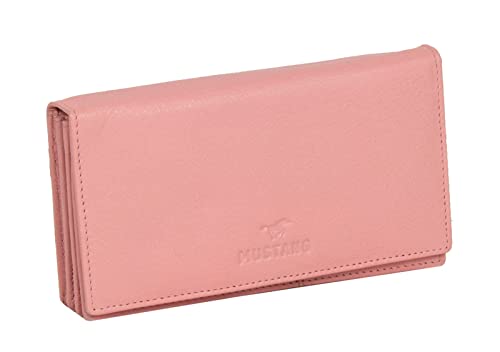 MUSTANG Seattle Leather Long Wallet Top Opening Flap Pink von MUSTANG
