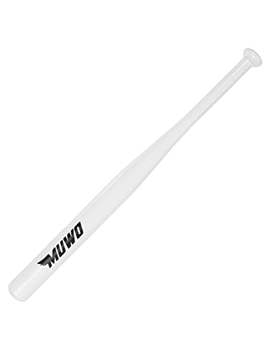 MUWO Baseballschläger aus rostfreiem, legiertem Stahl. Für Anfänger, Hobbyspieler und Profis geeignet, Länge: 28 Zoll (0,71 m), Gewicht: 980 g, in vielen (Weiß) von MUWO