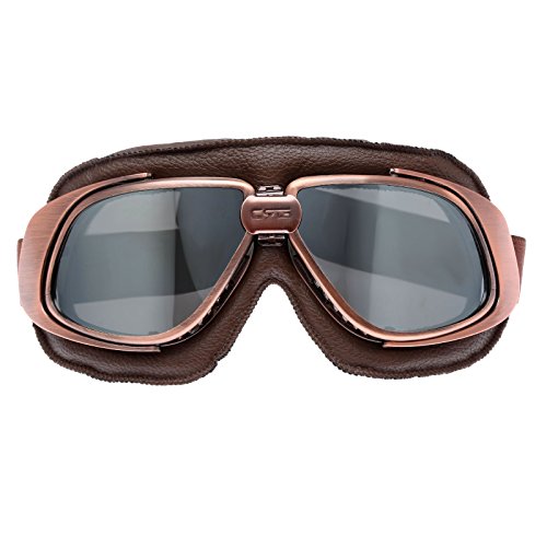 MUXSAM Retro Vintage Sonnenbrille Schutzbrille Pilot Motorrad Sport für - Silber Glas von MUXSAM