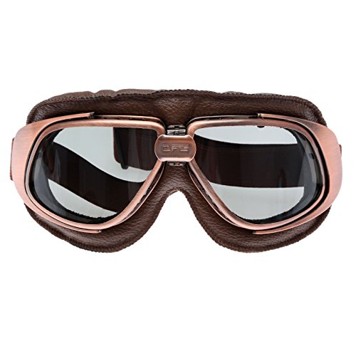 Retro Vintage Sonnenbrille Schutzbrille Pilot Motorrad Sport- Braun Glas von MUXSAM