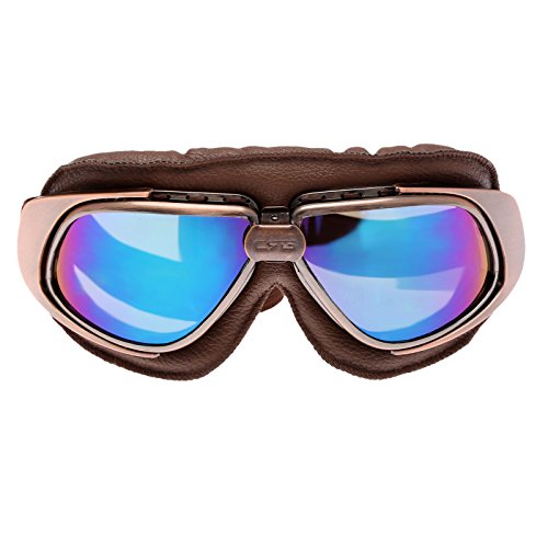 MUXSAM Retro Vintage Sonnenbrille Schutzbrille Pilot Motorrad Sport - Bunt Glas von MUXSAM