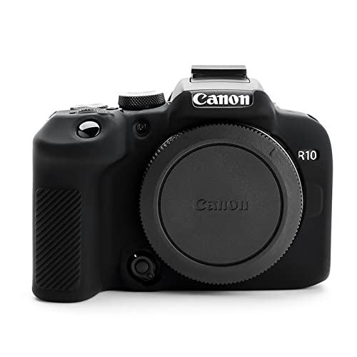 MUZIRI KINOKOO EOS R10 Tasche, Silikon Schutzhülle Kompatibel für Canon EOS R10 Kamera mit Leichtem Weichem Gummi Einfache Tragetasche - Schwarz von MUZIRI KINOKOO