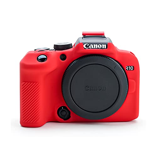 MUZIRI KINOKOO EOS R10 Tasche, Silikon Schutzhülle Kompatibel für Canon EOS R10 Kamera mit Leichtem Weichem Gummi Einfache Tragetasche - Rot von MUZIRI KINOKOO