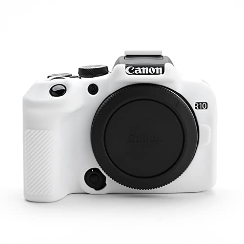 MUZIRI KINOKOO EOS R10 Tasche, Silikon Schutzhülle Kompatibel für Canon EOS R10 Kamera mit Leichtem Weichem Gummi Einfache Tragetasche - Weiß von MUZIRI KINOKOO