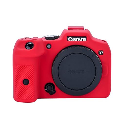 MUZIRI KINOKOO EOS R7 Tasche, Silikon Schutzhülle Kompatibel für Canon EOS R7 Kamera mit Leichtem Weichem Gummi Einfache Tragetasche - Rot von MUZIRI KINOKOO