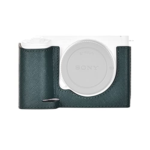 MUZIRI KINOKOO Sony ZV-E1 Tasche, Echtleder-Halbhülle mit Handgriff für Sony ZV-E1/ZVE1-Kamera – Schutzhülle mit Bodenöffnungsversion – Grün von MUZIRI KINOKOO