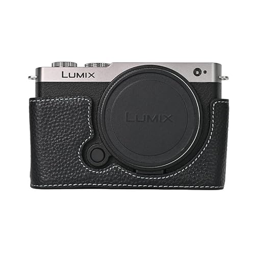 MUZIRI KINOKOO Tasche aus echtem Leder für Panasonic Lumix DC-S9, Schutztasche für Lumix DC-S9, Retro-Stil mit Öffnung unten und Handgriff Design - Schwarz von MUZIRI KINOKOO