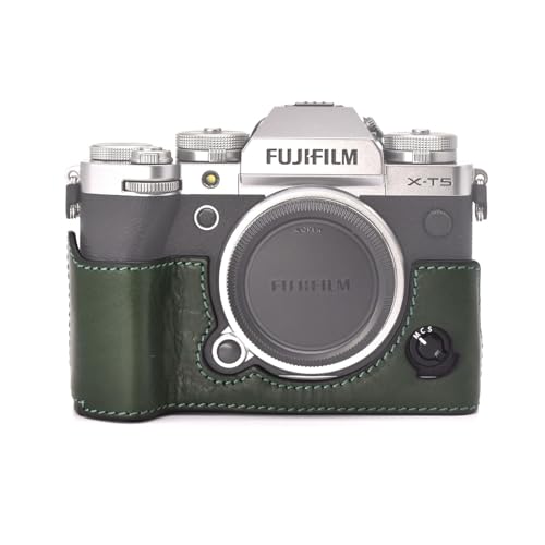 MUZIRI KINOKOO XT5 Tasche Kompatibel für Fuji XT5/X-T5 Digitalkamera mit Echtleder Half Case mit Handgriff mit Grün von MUZIRI KINOKOO