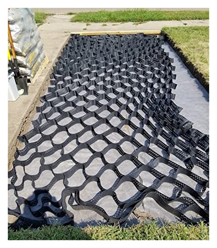 5/7/10 cm hohes Geo-Gitter für Kiesauffahrten – Geocell-Bodengitter für Gartenlandschaftsbau/Hänge/Parkplätze im Freien, durchlässiger Wabenkiesstabilisator, 2 m, 3 m, 4 m, 5 m, 6 m breit (Farbe: 2 von MUZIZY