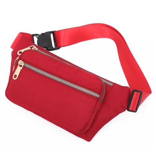 Bauchtasche Lässige Damen-Hüfttasche, Outdoor-Laufsport-Hüfttasche (Farbe : Red, Size : 22x5x14cm) von MXMZSRTH