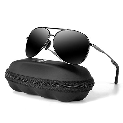 MXNXEU Sonnenbrille Herren Fahrerbrille Polarisiert Schwarz Polarisierte Sonnenbrille Herren Outdoor Vintage Unisex UV400 Fahren Sonnenbrille-Schwarze/Asche von MXNXEU