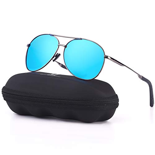 MXNXEU Sonnenbrille Herren Fahrerbrille Polarisiert Schwarz Polarisierte Sonnenbrille Herren Outdoor Vintage Unisex UV400 Fahren Sonnenbrille-Blau/Asche von MXNXEU