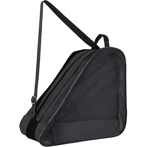 MXiiXM® Rollschuh-Tasche, atmungsaktive Schlittschuh-Taschen mit verstellbarem Schultergurt, Oxford-Stoff, Skating-Schuhe, Kinder und Erwachsene, Rollschuh-Zubehör (schwarz) von MXiiXM