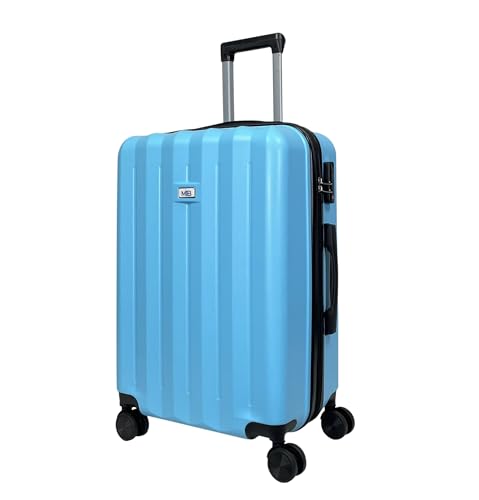 MY TRAVEL BAG ABS Hartschalen-Koffer Trolley Reisekoffer Tasche (Handgepäck-Mittel-Groß-Set) Zwillingsrollen (Hellblau, Handgepäck (55cm)) von MY TRAVEL BAG