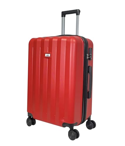 MY TRAVEL BAG ABS Hartschalen-Koffer Trolley Reisekoffer Tasche (Handgepäck-Mittel-Groß-Set) Zwillingsrollen (Rot, Handgepäck (55cm)) von MY TRAVEL BAG