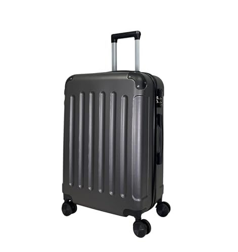 MY TRAVEL BAG Hartschalen-Koffer Reisekoffer ABS Koffer Trolley (Handgepäck-Mittel-Groß-Set) 4 Doppel-Rollen (Anthrazit, Handgepäck (55cm)) von MY TRAVEL BAG