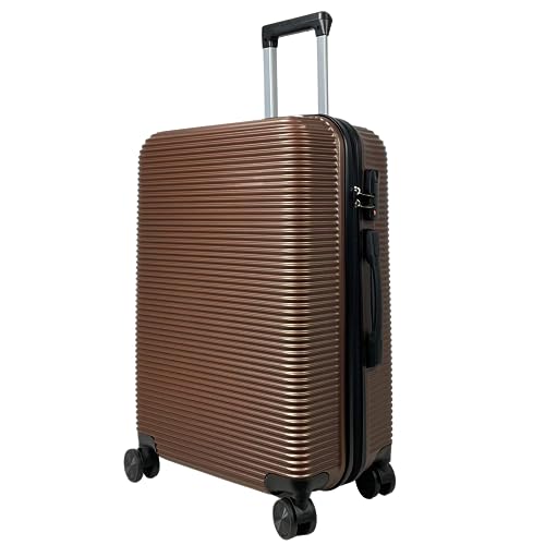 MY TRAVEL BAG Hartschalen-Koffer Trolley Reisekoffer (Handgepäck-Mittel-Groß-Set) 4 Doppel-Rollen (Großer Koffer (75cm), Koffee) von MY TRAVEL BAG