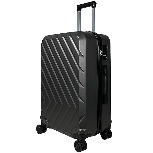 MY TRAVEL BAG Hartschalen-Koffer Trolley Reisekoffer (Handgepäck-Mittel-Groß-Set) 4 Doppel-Rollen (Handgepäck (55cm), Anthrazit) von MY TRAVEL BAG