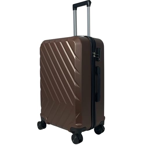 MY TRAVEL BAG Hartschalen-Koffer Trolley Reisekoffer (Handgepäck-Mittel-Groß-Set) 4 Doppel-Rollen (Mittlere Koffer (65cm), Koffee) von MY TRAVEL BAG