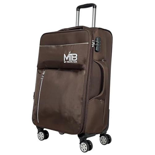 MY TRAVEL BAG Stoffkoffer Reisekoffer Trolley Tasche (M/L/XL/XXL oder 4er Set (Braun, L (70cm)) von MY TRAVEL BAG
