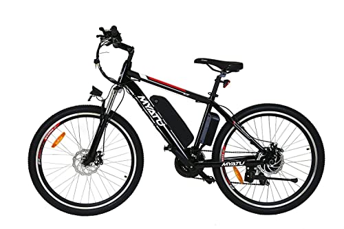 MYATU E Bike Elektrofahrrad 26 Zoll Pedelec mit 450Wh Lithium-Batterie E Mountainbike bis zu 80km Reichweite und Shimano 21 Gang-Schaltung Pedelec für Herren und Damen von MYATU