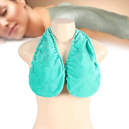 MYENA Damenhandtuch BH Badewanne Massivfarbe Handtuch, Hängender Hals Tuch BH Für Frauen, Wellnessschlinge Kurzer Top Sexy Sweat-Saugbent Tuch BH,Blau,M von MYENA