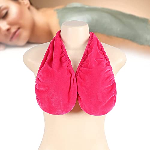 MYENA Damenhandtuch BH Badewanne Massivfarbe Handtuch, Hängender Hals Tuch BH Für Frauen, Wellnessschlinge Kurzer Top Sexy Sweat-Saugbent Tuch BH,Rot,L von MYENA