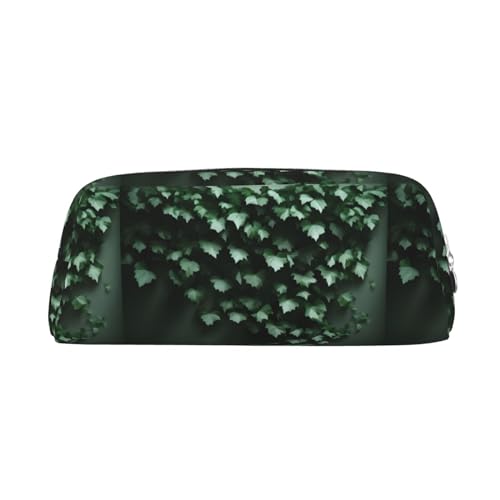 Green Creeper Federmäppchen, leicht, tragbar, Leder, mit Reißverschluss, 20,5 x 5,5 x 8 cm, für Büro, Reisen, Make-up, Aufbewahrungstasche, silber, Einheitsgröße, Münzfach von MYGANN