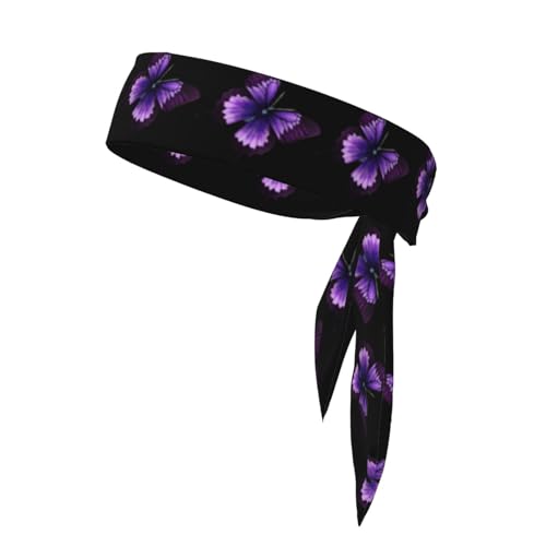 Purple Butterfly Unisex Sport Strap Reversible Bandana Schal für Yoga Fitness Jogging von MYGANN