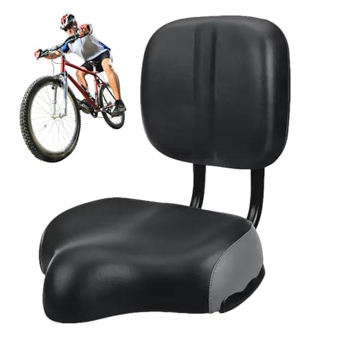 Fahrradsattel mit Rückenlehne – Übergroßer Komfortsattel mit Rückenlehne, weiche Rückenlehne, verstellbarer Fahrradsattel für Mountainbike, Rennrad, Dreirad für Erwachsene von MYJIO