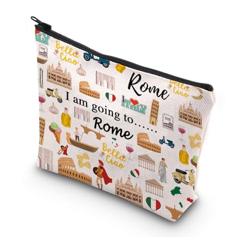 MYSOMY Italien Rom Reisegeschenk Rom Reise Make-up Tasche Rom Reise Kosmetiktasche Rom Reise Souvenir Tasche Rom Italien Bachelorette Make-up-Tasche, Going to Rome Bag, Morden von MYSOMY