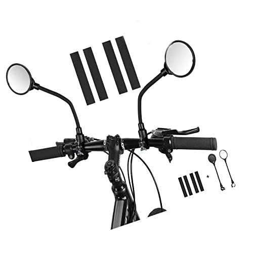 MYSUNBAR 2 stücke Fahrradspiegel für e-Bike&Lenker ebike &Mountain Road Bike | Rückspiegel Fahrrad mit Einstellbar 360 Drehbar für 22-32mm[Links+rechts] Lenker |3DWeitwinkel Sicherer Fahrradspiegel von MYSUNBAR