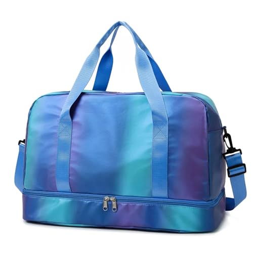 Weekender Bag Frauen Sporttasche Reise Fitness Taschen for Schuhe Outdoor Schulter Sporttasche Täglich Trocken Nass Handtaschen Duffel-Reisetasche ( Color : Blue ) von MZPOZB