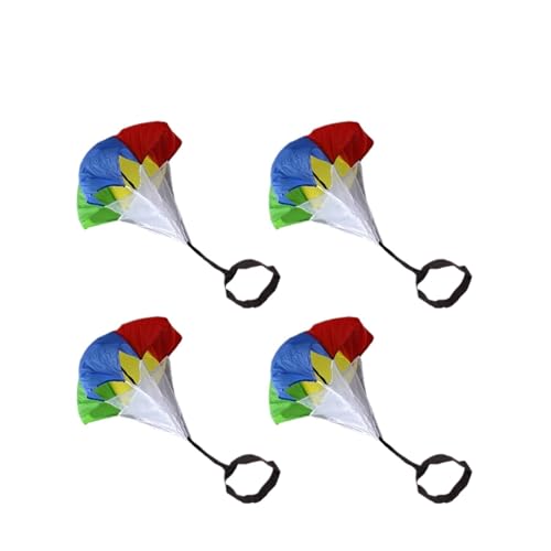 Parachute Agility Fitness Umbrella Soccer Sport Training Resistance Running Drag Child Speed Umbrella Drag Equipment Laufgeschwindigkeit Regenschirm (Color : Colorful 4pcs) von MZSKLW